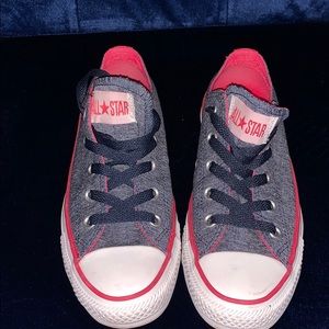 Blue and hot pink women’s Allstars